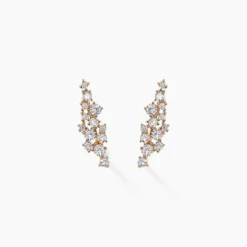 Bijoux D'oreilles Doline Plaqué Or Doré Oxyde De Zirconium