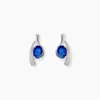 Bijoux D'oreilles Emotion Or Blanc Saphir Diamant