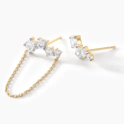 Bijoux D'oreilles Ethere Or Jaune Oxyde De Zirconium