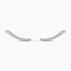 Bijoux D'oreilles Grimpants Gracelle Argent Blanc Oxyde De Zirconium