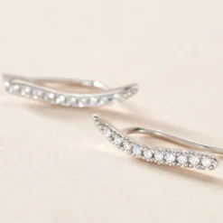 Bijoux D'oreilles Grimpants Gracelle Argent Blanc Oxyde De Zirconium