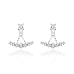 Bijoux D'oreilles Kyoto Or Blanc Oxyde De Zirconium