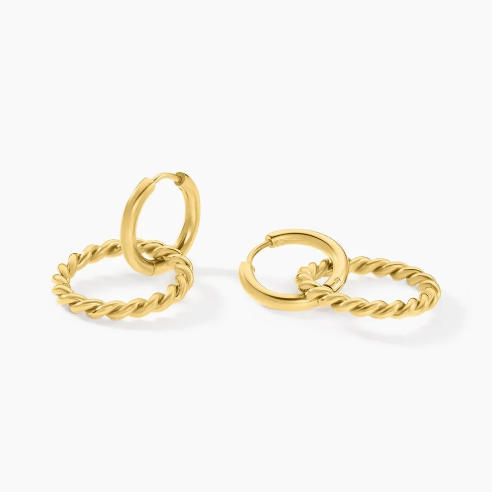 Bijoux D'oreilles Rhetta Acier Jaune