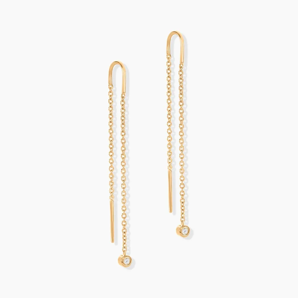 Bijoux D'oreilles Samiha Plaqué Or Jaune Oxyde De Zirconium