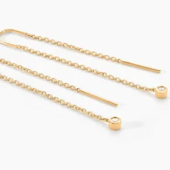 Bijoux D'oreilles Samiha Plaqué Or Jaune Oxyde De Zirconium