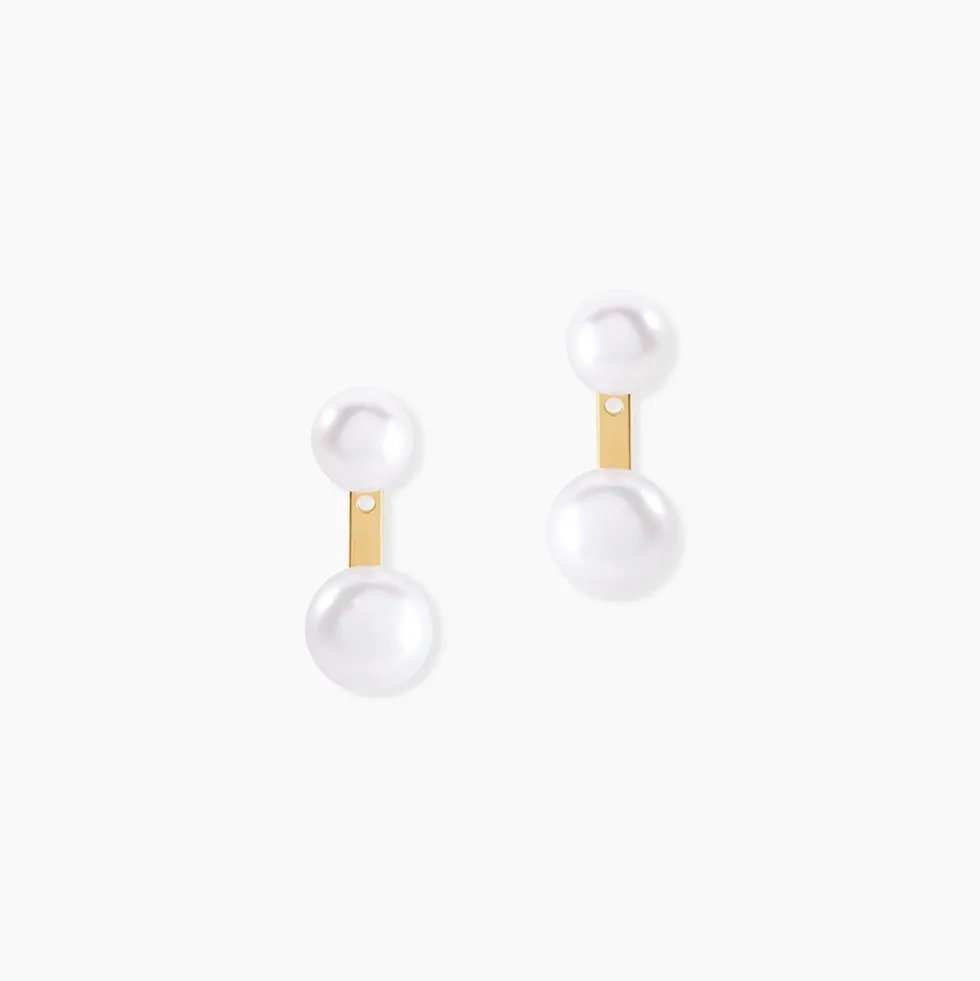 Bijoux D'oreilles Seona Or Jaune Perle De Culture