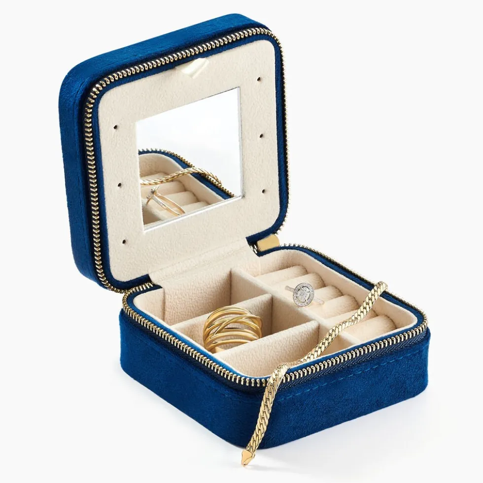 Boite à Bijou Tissu Bleu