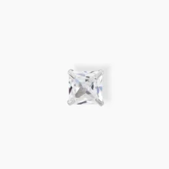 Boucle D'oreille Puce Unitaire Paco Argent Blanc Oxyde De Zirconium