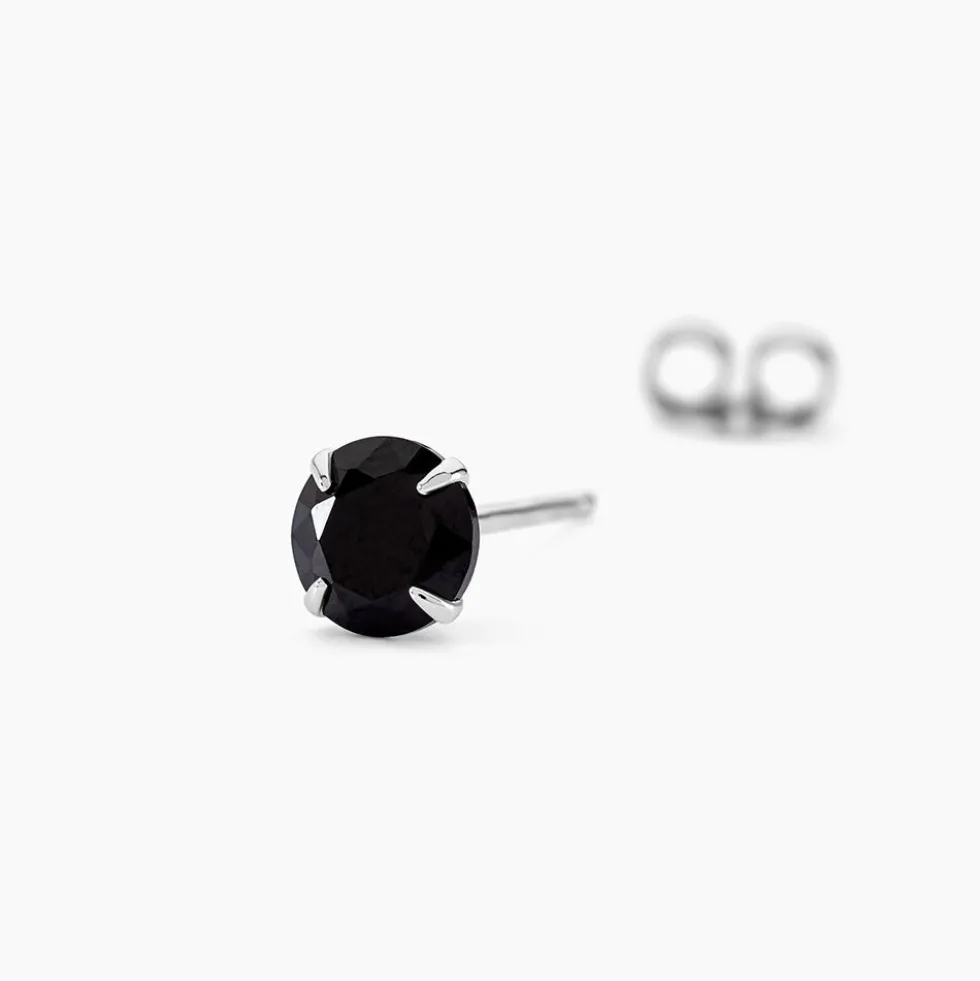 Boucle D'oreille Puce Unitaire Niels Argent Blanc Oxyde De Zirconium