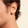 Boucle D'oreille Puce Unitaire Sofiane Plaqué Or Jaune Oxyde Zirconium