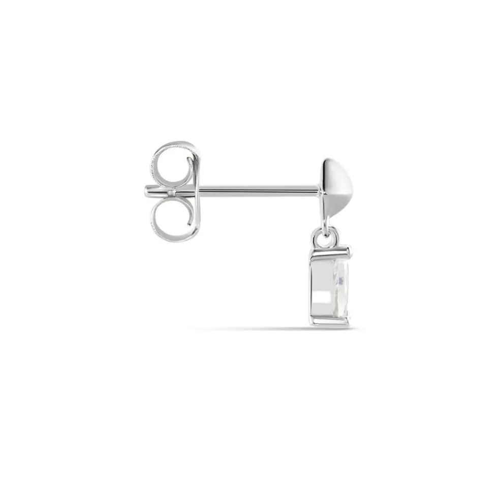 Boucle D'oreille Puce Unitaire Deorsa Argent Blanc Oxyde De Zirconium