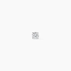 Boucle D'oreille Puce Unitaire Victoria Or Blanc Diamant