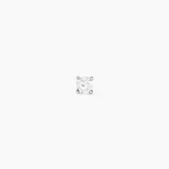 Boucle D'oreille Puce Unitaire Victoria Or Blanc Diamant