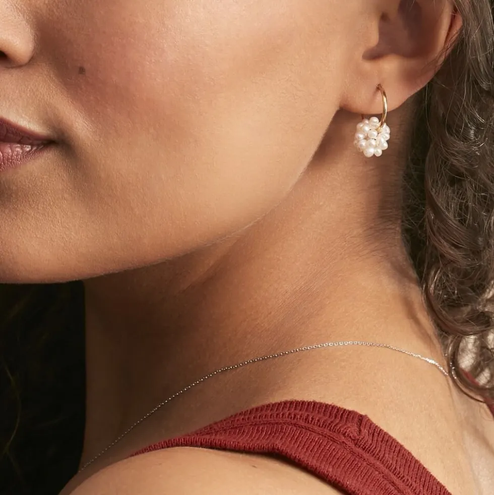 Boucles D'oreilles Adon Semi-baroques Or Jaune Perle De Culture