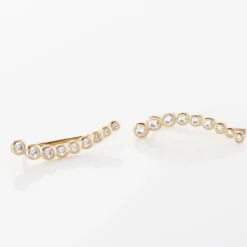 Boucles D'oreilles Grimpantes Plaqué Or Jaune Nazeli Oxyde