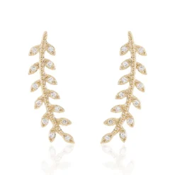 Boucles D'oreilles Grimpantes Fabrizia Plaqué Or Jaune Oxyde