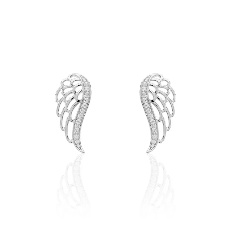 Boucles D'oreilles Grimpantes Soliana Argent Blanc Oxyde De Zirconium