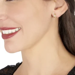 Boucles D'oreilles Izefia Rondes Or Jaune Oxyde De Zirconium