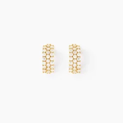 Boucles D'oreilles Jacquelene Rondes Or Jaune Oxyde De Zirconium