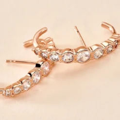 Boucles D'oreilles Liviu Argent Rose Oxyde De Zirconium