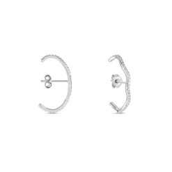 Boucles D'oreilles Lowri Argent Blanc Oxyde De Zirconium