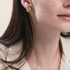 Boucles D'oreilles Or Jaune Verbena