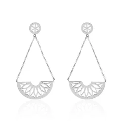 Boucles D'oreilles Pendantes Auxane Acier Blanc