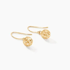Boucles D'oreilles Pendantes Fidelia Boules Or Jaune