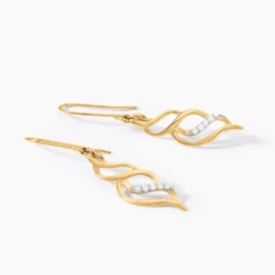 Boucles D'Oreilles Pendantes Suresh Or Jaune Oxyde De Zirconium
