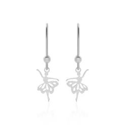 Boucles D'oreilles Pendantes Lucianola Argent Blanc