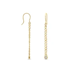 Boucles D'oreilles Pendantes Vienne Or Jaune Oxyde De Zirconium
