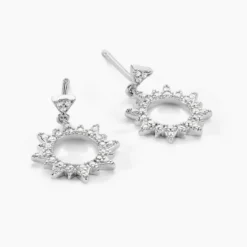 Boucles D'oreilles Pendantes Teana Argent Blanc Oxyde De Zirconium