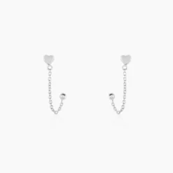 Boucles D'oreilles Pendantes Honor Argent Blanc