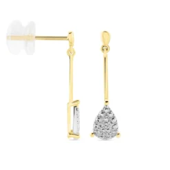 Boucles D'oreilles Pendantes Pear C Or Jaune Diamant