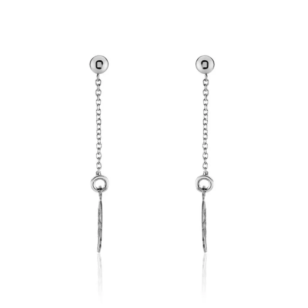 Boucles D'oreilles Pendantes Argent Blanc Maic