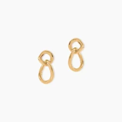 Boucles D'Oreilles Pendantes Elanna Plaqué Or Jaune