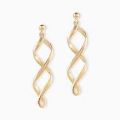 Boucles D'oreilles Pendantes Indi Plaqué Or Jaune