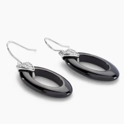 Boucles D'oreilles Pendantes Peer Argent Blanc Oxyde De Zirconium