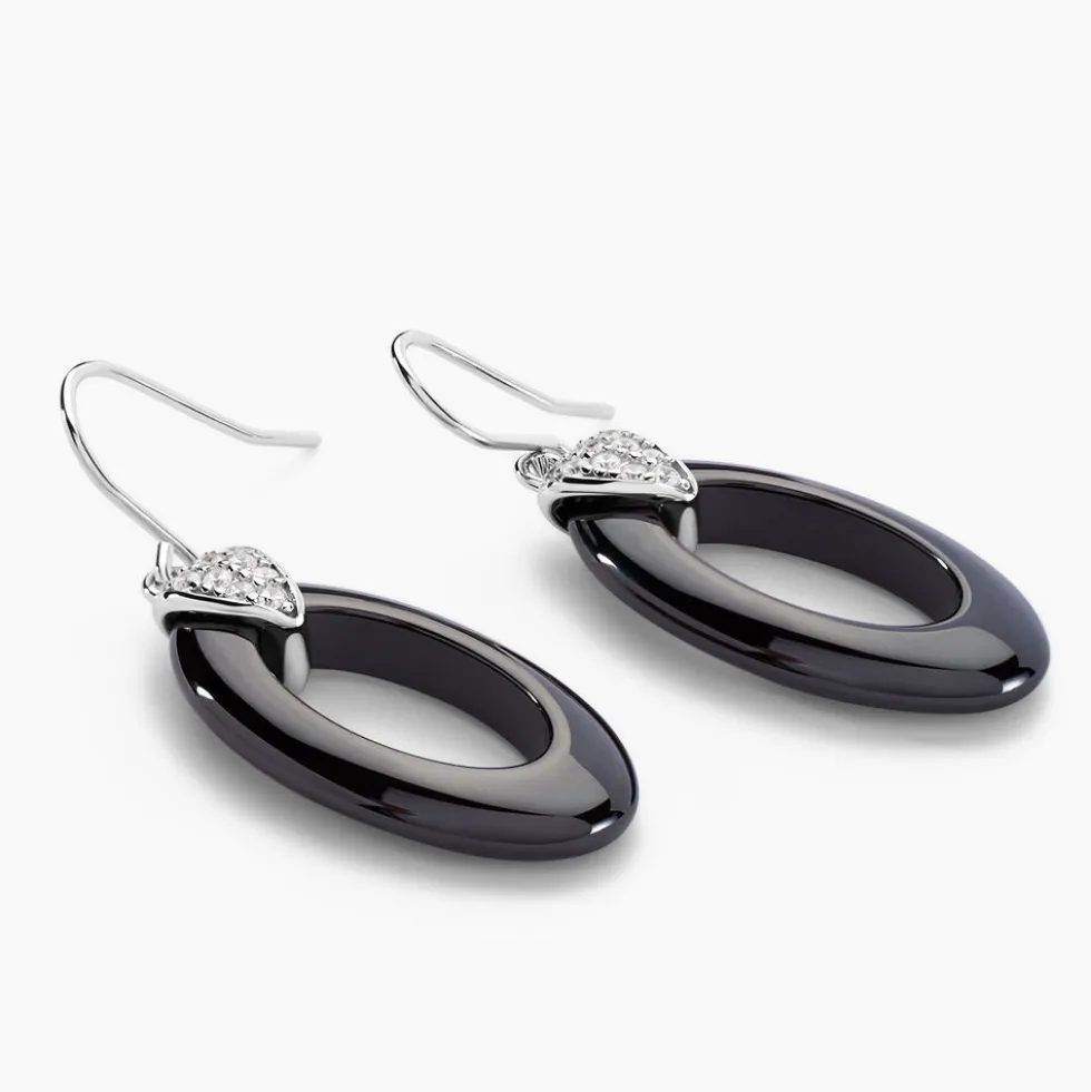 Boucles D'oreilles Pendantes Peer Argent Blanc Oxyde De Zirconium