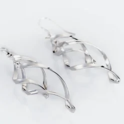 Boucles D'oreilles Pendantes Lisi Argent Blanc