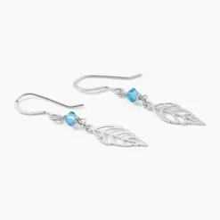 Boucles D'oreilles Pendantes Angelika Argent Blanc Pierre De Synthese