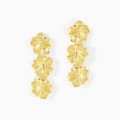 Boucles D'Oreilles Pendantes Olyss Argent Jaune