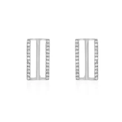 Boucles D'oreilles Pendantes Argent Blanc Oxyde De Zirconium