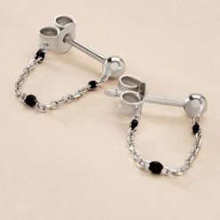 Boucles D'oreilles Pendantes Molly Argent Blanc