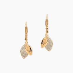 Boucles D'oreilles Pendantes Plaqué Or Jaune Simao Oxydes De Zirconium