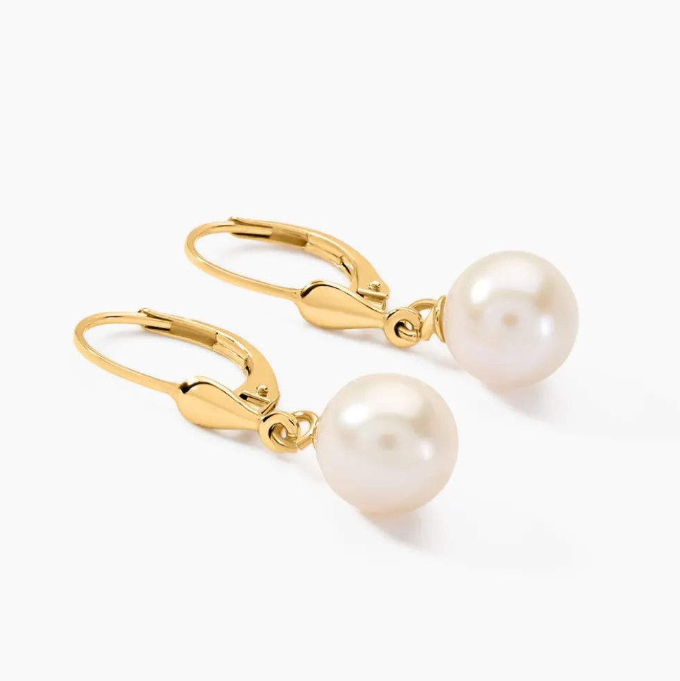 Boucles D'oreilles Pendantes Cecilius Or Jaune Perle De Culture