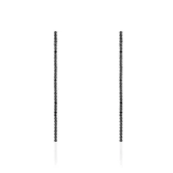 Boucles D'oreilles Pendantes Lou-anne Argent Blanc Oxyde Noir