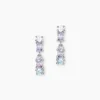 Boucles D'Oreilles Pendantes Dion Argent Blanc Oxyde De Zirconium
