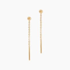 Boucles D'Oreilles Pendantes Falone Plaqué Or Jaune
