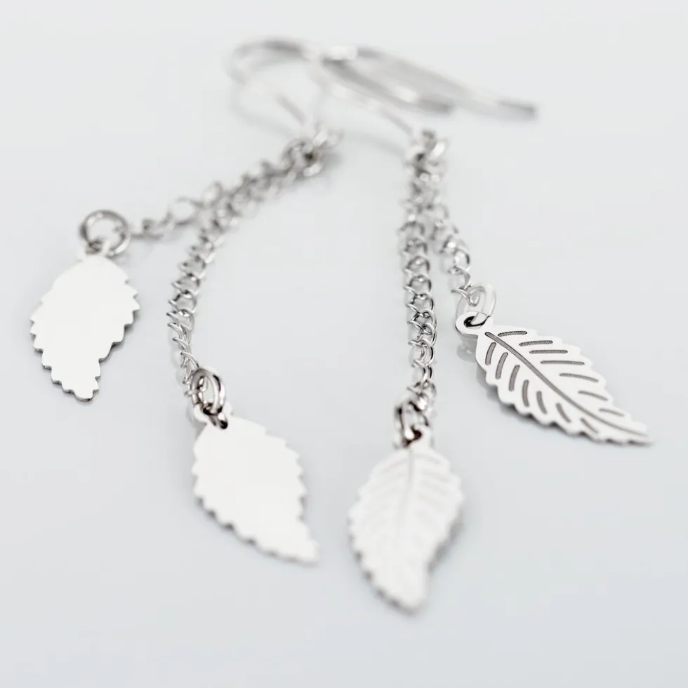 Boucles D'oreilles Pendantes Fabia Argent Blanc